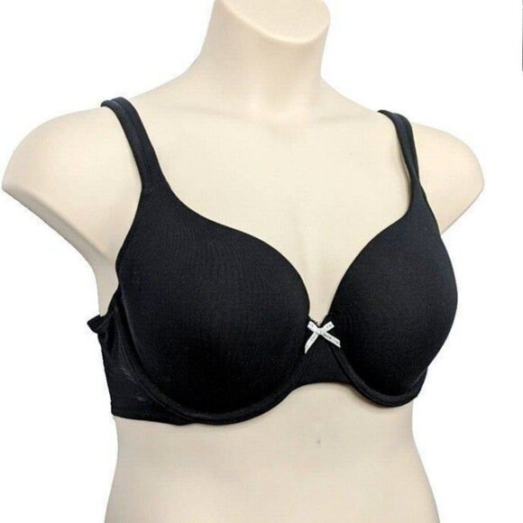 Cacique Lane Bryant Womens Bra T Shirt Cotton Blend Size 38C Black - Picture 9 of 9